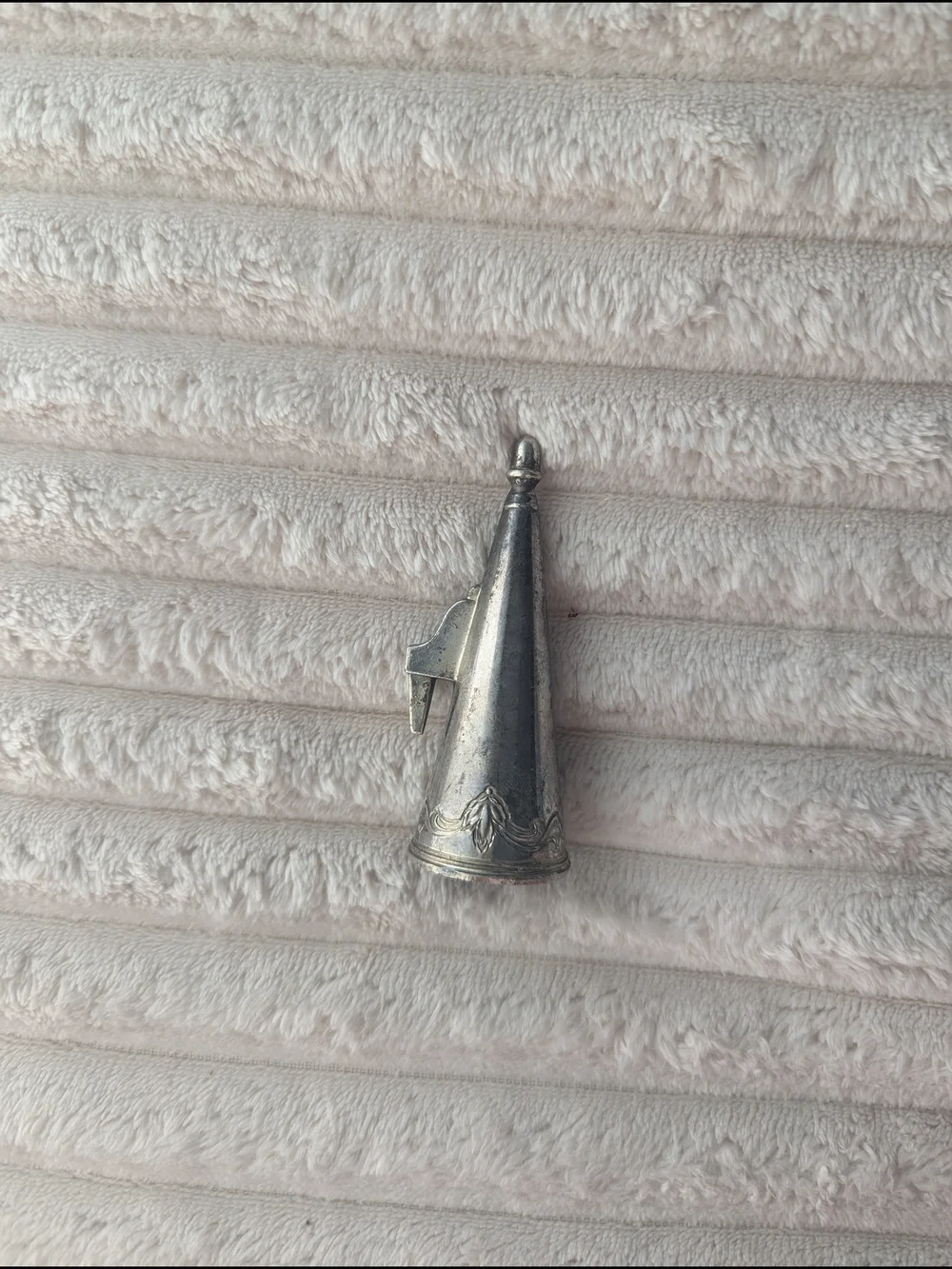Silver Metal Shower Hook - White